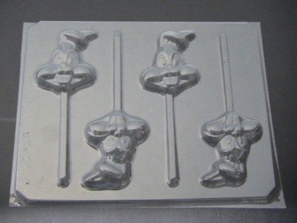 127sp Bunny Face Chocolate or Hard Candy Lollipop Mold